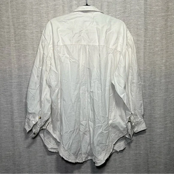 We The Free Crisp White Collared Button Down Shirt Size Large - Picture 14 of 16